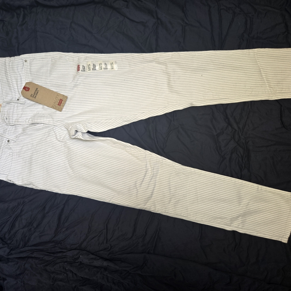 Levi's Cream Pinstripe Pants